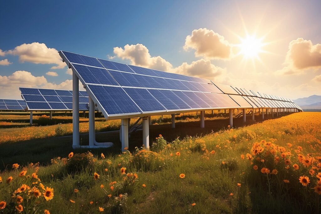 まちエネコラム-太陽光発電は、太陽の光を太陽電池モジュールに当て、それによって光エネルギーを電力に変換する発電方式です。 太陽電池モジュールの設置には、日当たりの良い平地や屋根など、広いスペースが必要です。