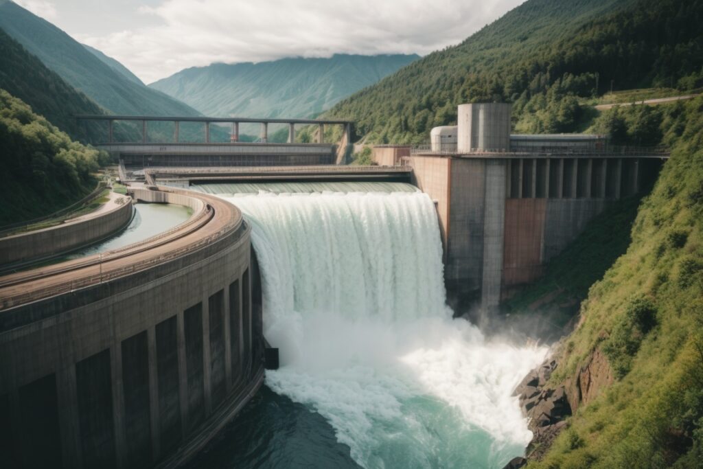 まちエネコラム-水力発電は、高い場所にある水を低い場所に落として水流で水車を回し、その回転エネルギーを発電機で電気エネルギーに変換させる発電方式です。  日本は水資源に恵まれており、古くから水力発電が広く行われてきました。